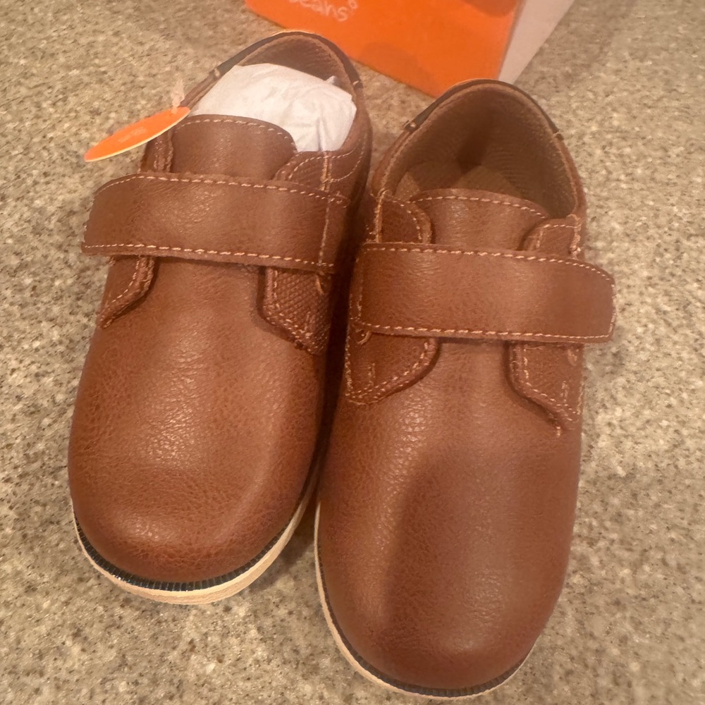 Jumping Beans Brown Kids Dress Shoes